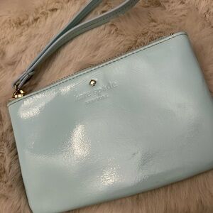 Kate Spade Ice Blue Patent Wristlet